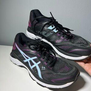 ASICS Black and Purple Athletic Shoes